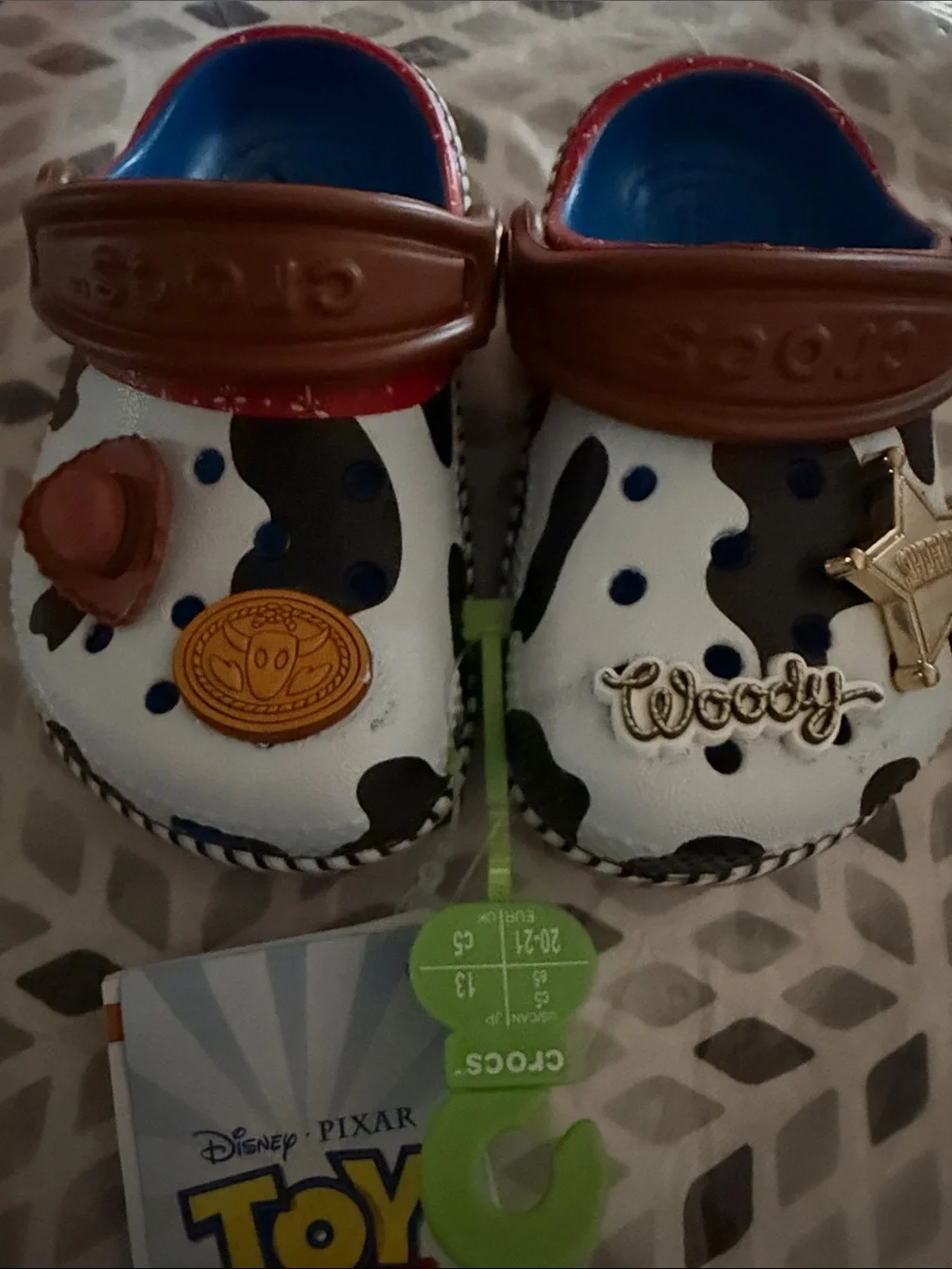 CROCS Toy Story Woody Kids Classic Clog - White, Brown, Blue